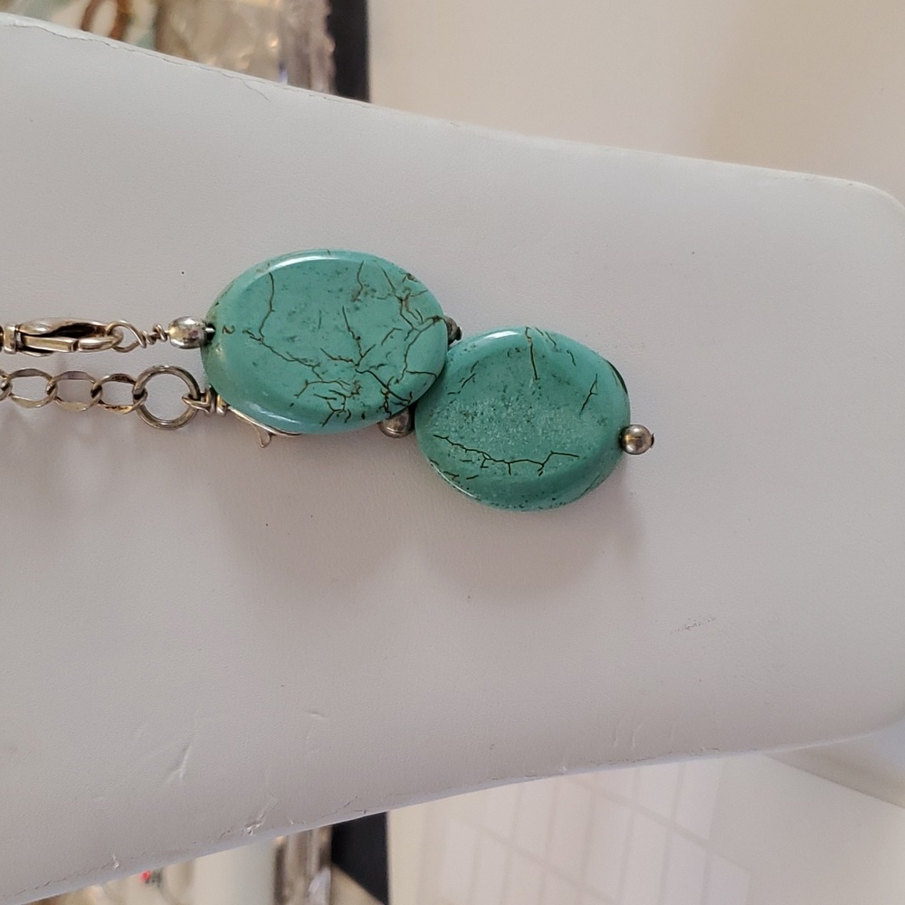 Handcrafted genuine turquoise  no clasp necklace